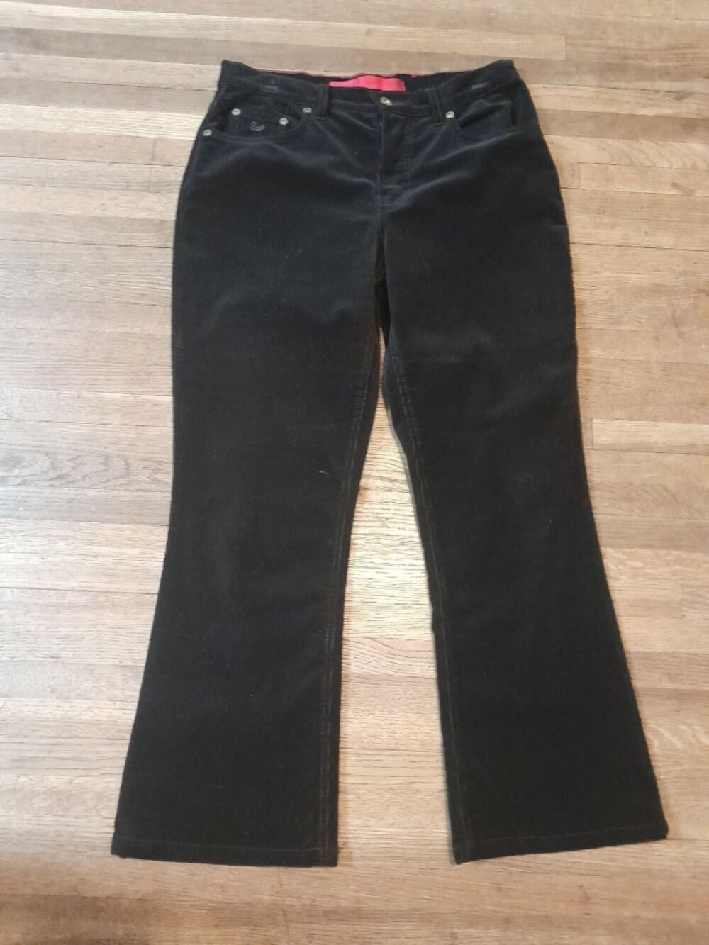 Gloria Vanderbilt Size 8 Corduroy Comfy Casual Minimalist Pants Black